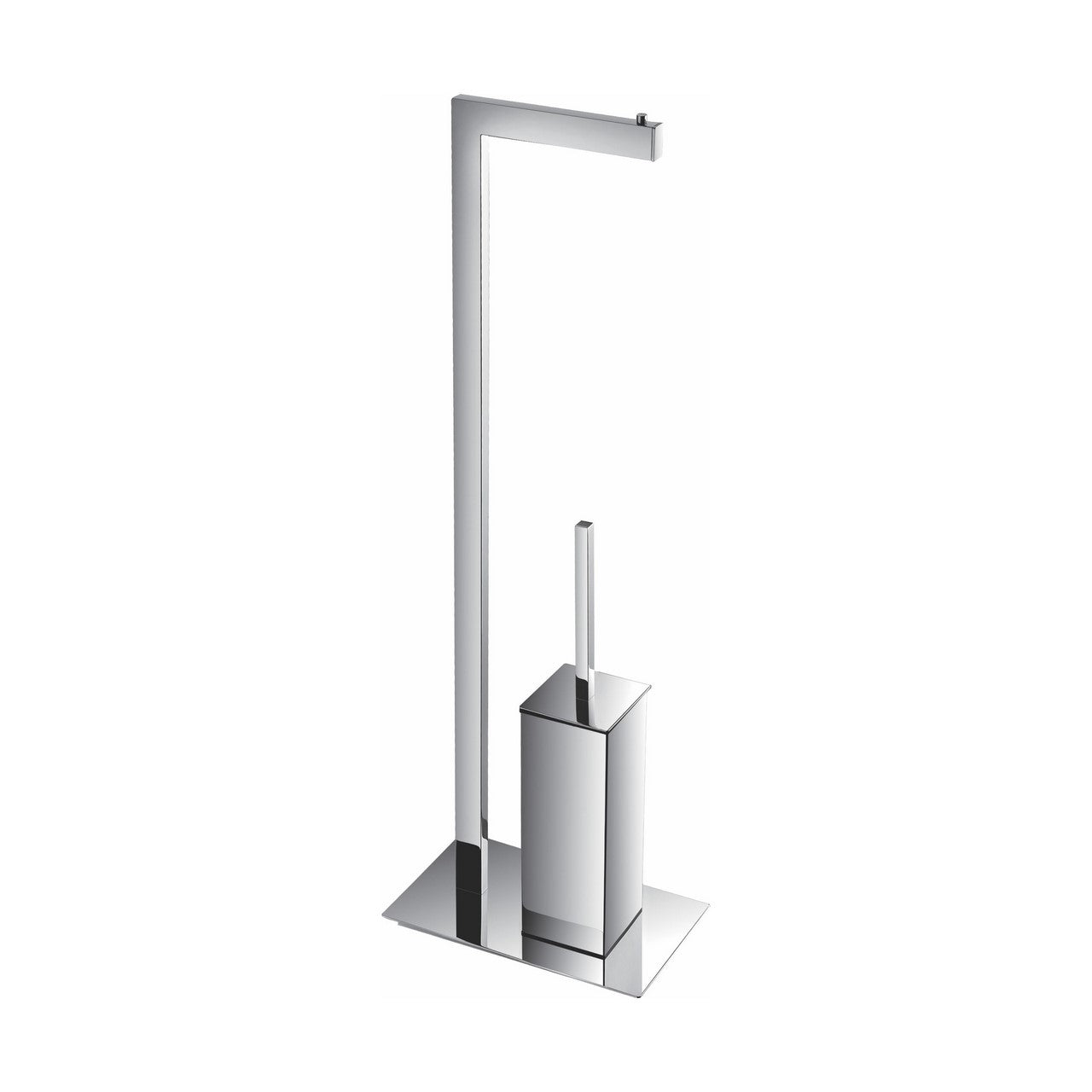 Aqua Piazza Free Standing Toilet Paper Holder With Toilet Brush – Chrome