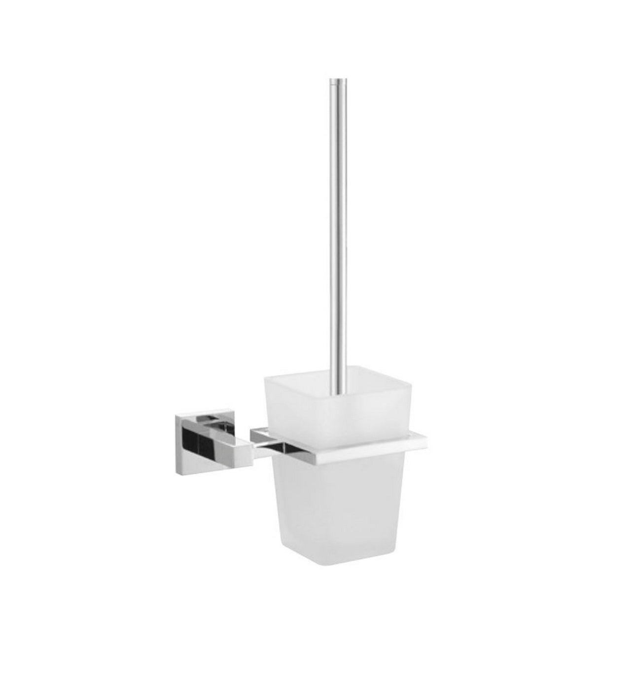 Aqua PIAZZA Toilet Brush W/ Frosted Glass Cup – Chrome