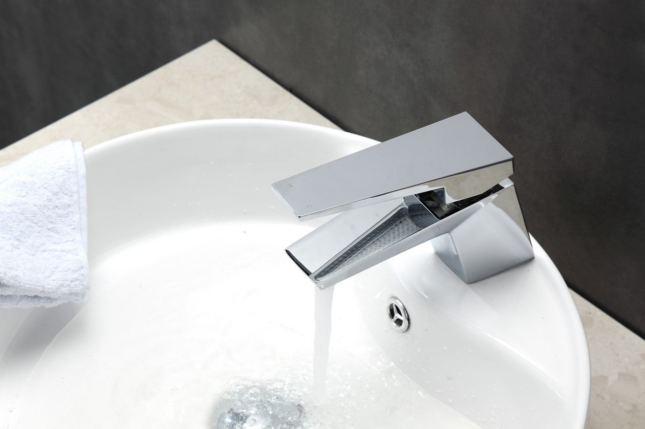 Aqua Siza Single Lever Modern Bathroom Vanity Faucet – Chrome