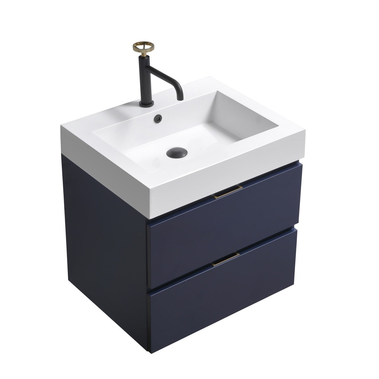 Bliss 24″ Blue Wall Mount Modern Bathroom Vanity