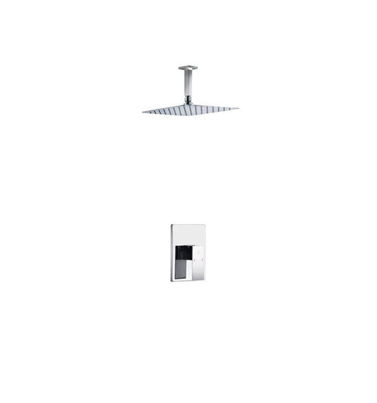 Aqua Piazza Shower Set w/ 12″ Ceiling Mount Square Rain Shower