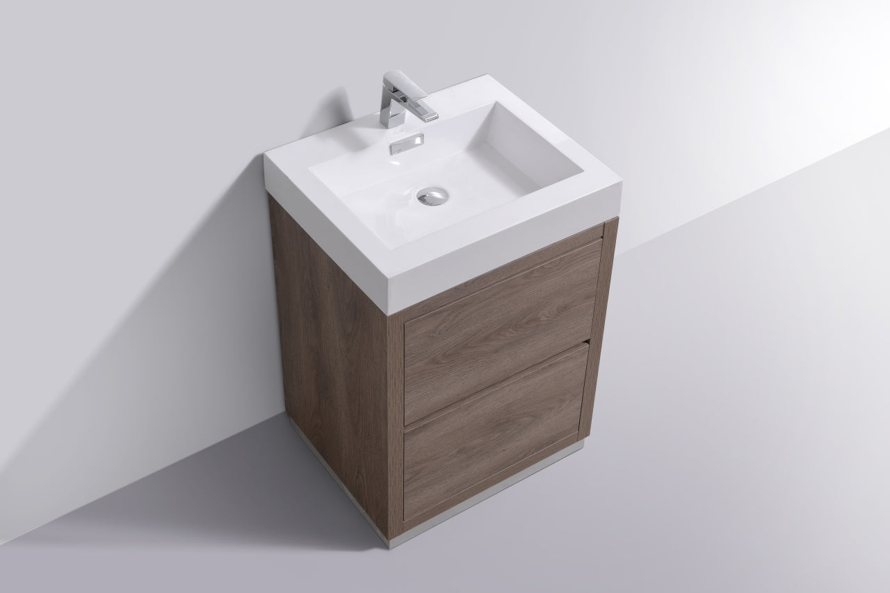 Bliss 24″ Butternut Free Standing Modern Bathroom Vanity