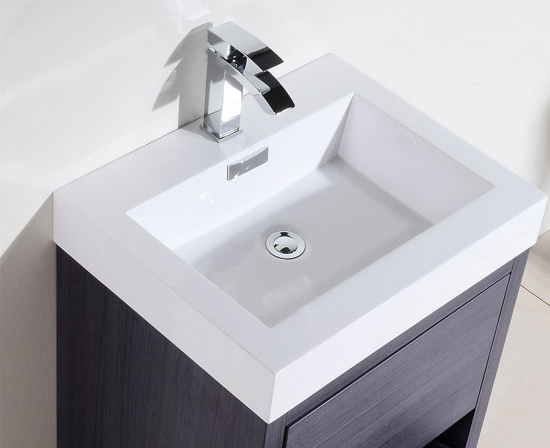 Bliss 24″ Gray Oak Free Standing Modern Bathroom Vanity