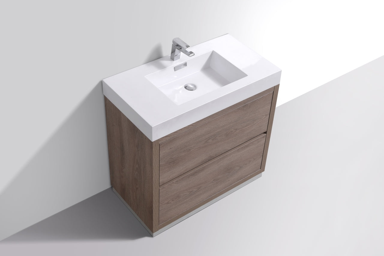 Bliss 36″ Butternut Free Standing Modern Bathroom Vanity
