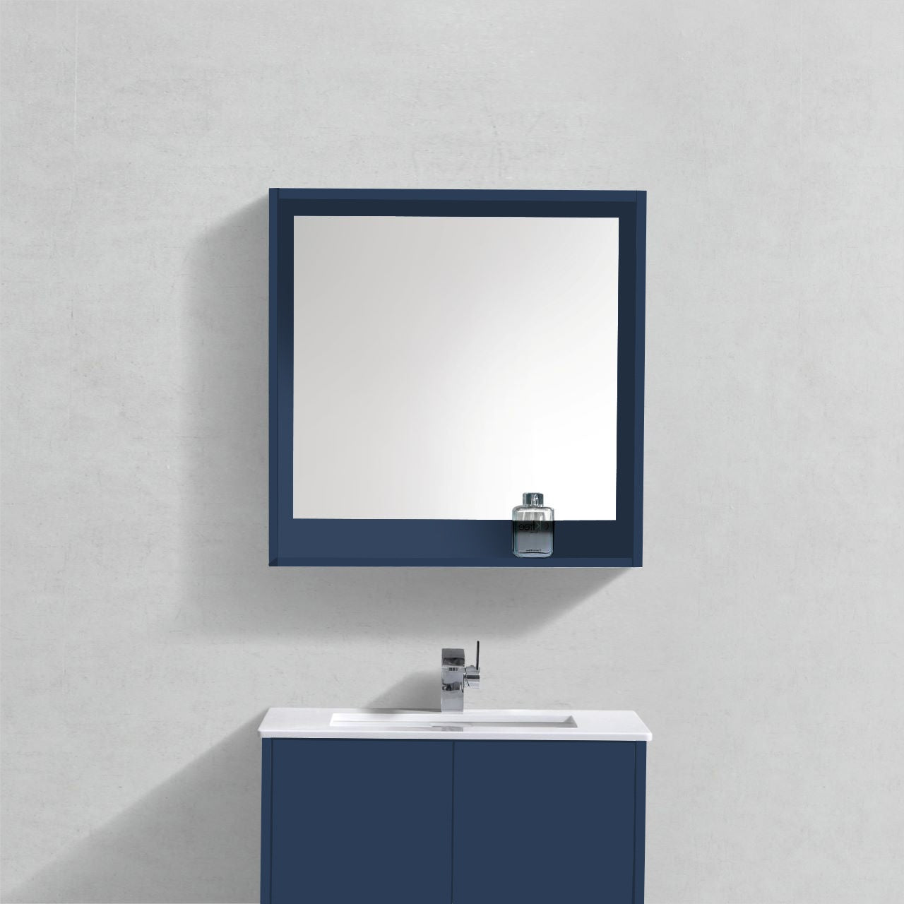 30″ Wide Mirror w/ Shelf – Gloss Blue