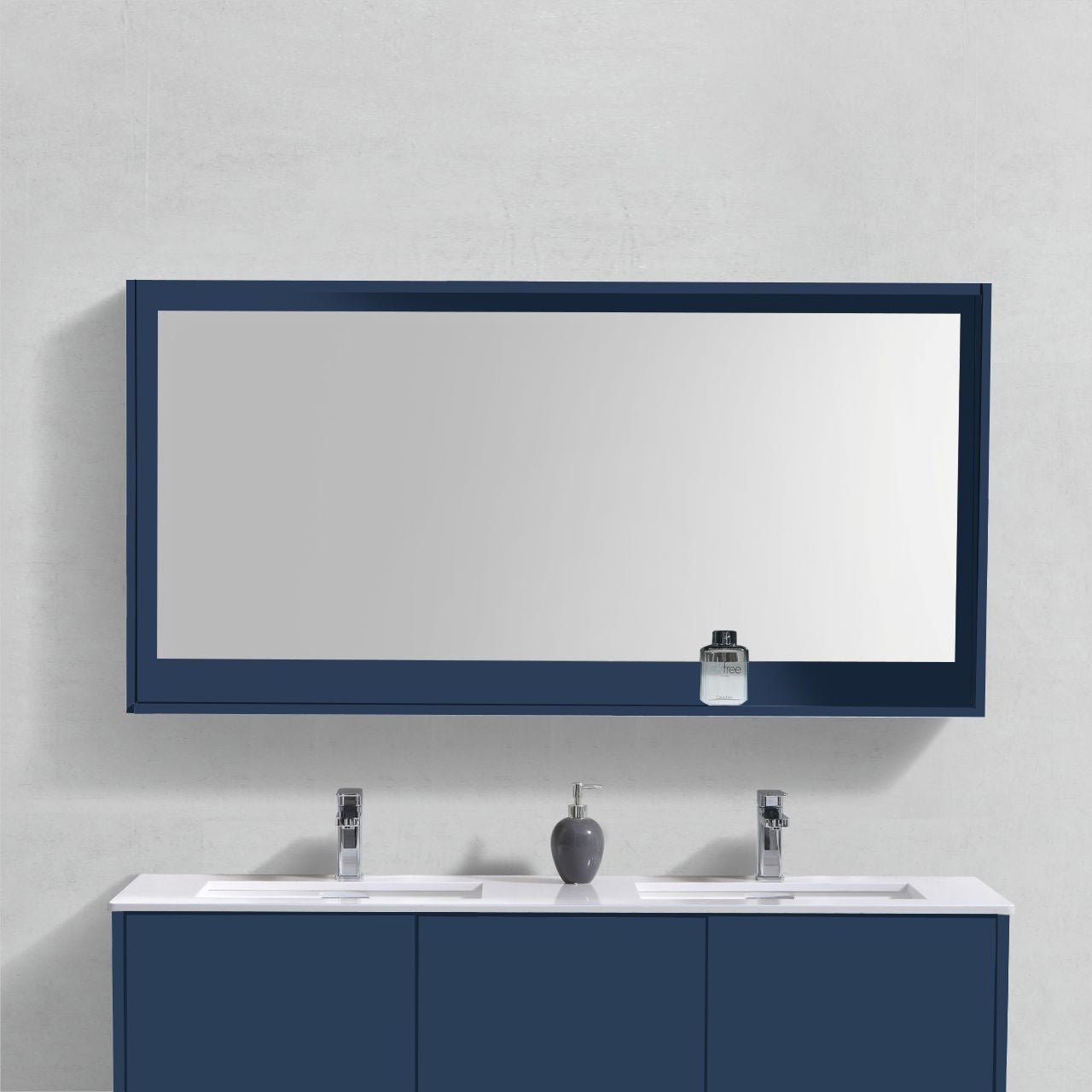 48″ Wide Mirror w/ Shelf – Gloss Blue