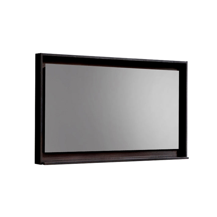 48″ Wide Mirror w/ Shelf – High Gloss Gray Oak