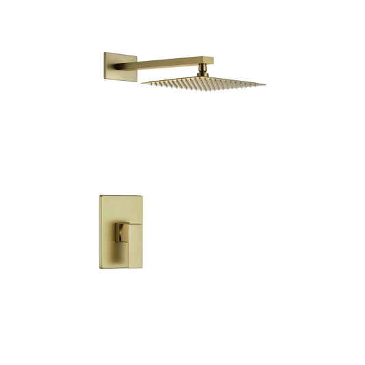 Aqua Piazza Gold Shower Set w/ 8″ Square Rain Shower Head