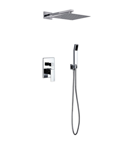 Aqua Piazza Shower Set w/ 12″ Square Rain Shower and Handheld